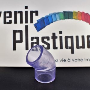 Coude 45° en PVC transparent.