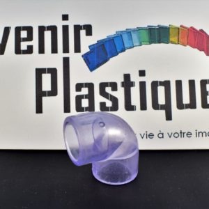 Coude 90° PVC transparent.